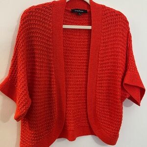 Evan Picone Bold Orange Knit Cardigan